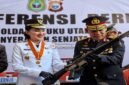 Konferensi pers yang hadiri Gubernur Maluku Utara, Sherly Tjoanda bersama Kapolda Maluku Utara Irjen Pol. Arif Budiman dihalaman Kantor Gubernur Sofifi. || dok : Ilham/Kasedata