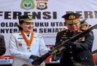 Konferensi pers yang hadiri Gubernur Maluku Utara, Sherly Tjoanda bersama Kapolda Maluku Utara Irjen Pol. Arif Budiman dihalaman Kantor Gubernur Sofifi. || dok : Ilham/Kasedata