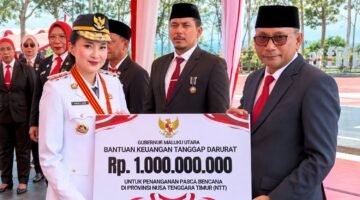 Pemprov Maluku Utara menyalurkan bantuan keuangan tanggap darurat sebesar Rp 1 miliar untuk mendukung penanganan bencana yang melanda masyarakat di Nusa Tenggara Timur (NTT). || dok : Kasedata