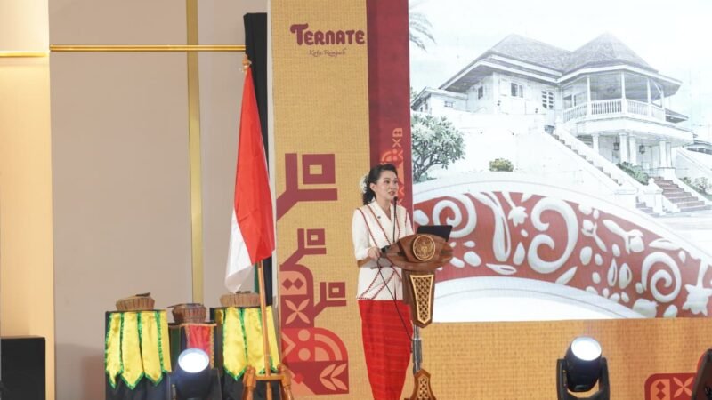 Gubernur Maluku Utara, Sherly Tjoanda resmi membuka Rapat Kerja Nasional (Rakernas) Jaringan Kota Pusaka Indonesia (JKPI) ke-XII Tahun 2026. || dok : Kasedata