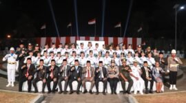 62 anggota Paskibraka Kota Ternate Tahun 2026 yang resmi dikukuhkan 