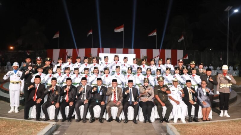 62 anggota Paskibraka Kota Ternate Tahun 2026 yang resmi dikukuhkan 