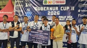 Ketua Pengurus Provinsi Persatuan Bola Basket Seluruh Indonesia (PERBASI) Maluku Utara Sarmin S. Adam, usai rangkaian pertandingan. || Foto : Kasedata.id