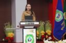 Gubernur Maluku Utara, Sherly Tjoanda memaparkan empat sektor strategis yang menjadi fokus anggaran Maluku Utara kedepan dalam Rapat Paripurna DPR Malut. || Foto : Kasedata.id