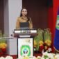 Gubernur Maluku Utara, Sherly Tjoanda memaparkan empat sektor strategis yang menjadi fokus anggaran Maluku Utara kedepan dalam Rapat Paripurna DPR Malut. || Foto : Kasedata.id