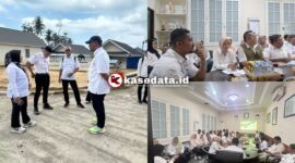 Pertemuan disertai pemaparan huntap Jambula oleh Kepala Dinas Perkimtaan Kota Ternate/Kunjungan rombongan ke lokasi oleh Disperkim CK Pemprov Jatim [dok : kasedata]