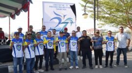Wakil Gubernur Maluku Utara, H. Sarbin Sehe, secara resmi meluncurkan logo Hari Jadi ke-27. || Foto : Kasedata.id