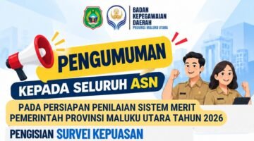 Imbauan pengisian Survei Kepuasan dan Keterikatan Pegawai ASN Tahun 2026 melalui portal INAgov oleh BKD Provinsi Maluku Utara. || Foto : Kasedata.id