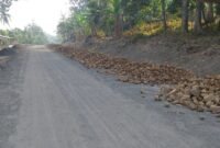 Pantauan pengerjaan jalan keliling Pulau Makean, terus dipacu. Hingga pekan ke-15, progres fisik proyek sepanjang 4,8 kilometer itu mencapai 37,39 persen. || Foto : Kasedata.id