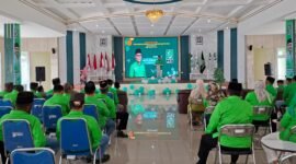 Ketua DPW PKB Maluku Utara, Jasri Usman menyampaikan sambutan dalam agenda orientasi politik usai pengukuhan Pengurus DPC PKB Kota Ternate Periode 2026–2031. || Foto : Kasedata.id