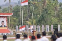 Ketua DPD Partai Gerindra Maluku Utara, Sahril Thahir secara resmi membuka Diklat Kader Laskar Partai Gerindra Angkatan Pertama Tahun 2026. || Foto : Kasedata.id