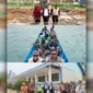 Kadikbud Maluku Utara, Abubakar Abdullah, bersama jajaran saat meninjau sejumlah sekolah di Kabupaten Pulau Taliabu. Terbatasnya akses transportasi darat membuat rombongan harus menempuh perjalanan menggunakan perahu demi menjangkau sekolah-sekolah di wilayah tersebut. || Foto : Daffa/Kasedata.id