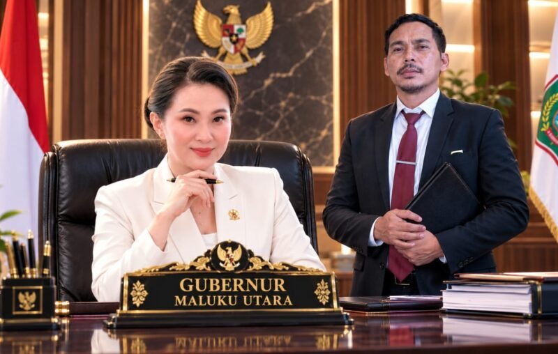 Gubernur Maluku Utara Sherly Tjoanda Laos bersama Kepala BKD Maluku Utara Zulkifli Bian. || Foto : Edit Kasedata.id