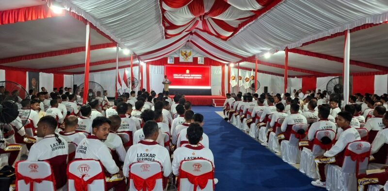 Ketua DPD Partai Gerindra Provinsi Maluku Utara, Sahril Thahir dalam sambutannya di acara Diklat. || Foto : Kasedata.id