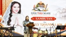 Gubernur Maluku Utara, Sherly Tjoanda Laos saat menutup Festival Legu Tara No Ate dan Musabaqah Tilawatil Quran (MTQ) Jaziratul Mulk di halaman Kedaton Kesultanan Ternate. || Foto : Kasedata.id