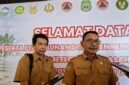 Kepala Pelaksana BPBD Maluku Utara, Fehby Alting didampingi Sekretaris BPBD Risval Tri Budiyanto. || Foto : Kasedata.id
