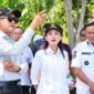 Kunjungan kerja Menteri PU, Dody Hanggodo ke Maluku Utara. Ia turut meninjau pekerjaan pengeboran air baku di Gurabunga, Kota Tidore. || Foto : Kasedata.id