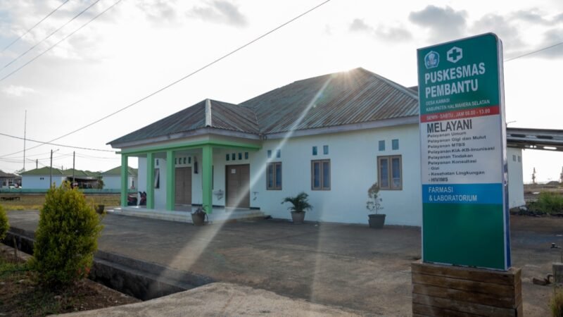 Gedung Puskesmas Pembantu (Pustu) Desa Kawasi, Kecamatan Obi, Halmahera Selatan.