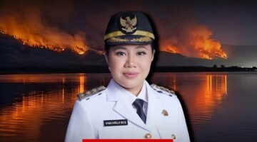 Kondisi kebakaran hutan dan lahan (Karhutla) yang melanda wilayah Kecamatan Taliabu Barat Laut, Lede, dan Taliabu Utara/Bupati Pulau Taliabu [dok : istimewa]