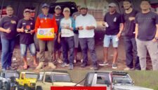 Ternate Jeep Community (TJC) saat menyaluarkan bantuan logistik ke petugas karhutla di TPA Takome [dok : kasedata]