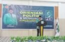 Sekda Muhlis Soamole saat memberikan sambutan pada kegiatan pengukuhan DPC PKB Kepulauan Sula [dok : karno/kasedata]