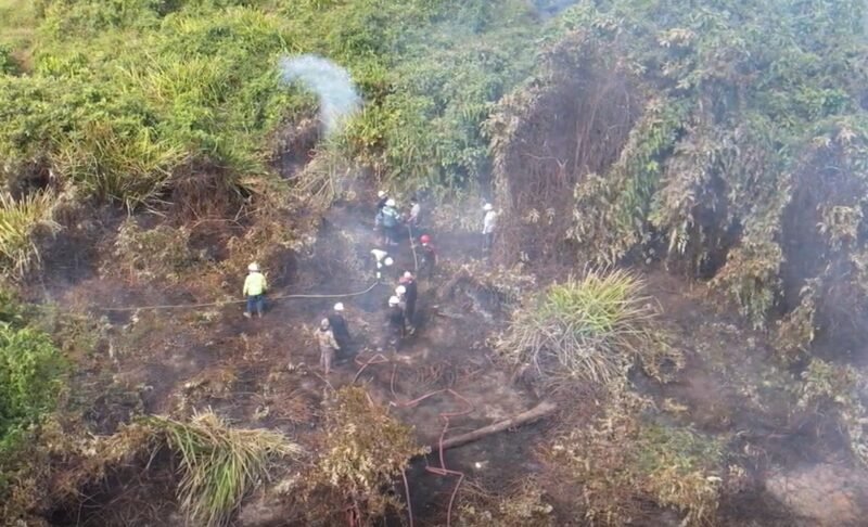 Penanganan Karhutla yang dipimpin oleh Pemdes Kawasi (Istimewa)