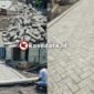Pekerjaan jalan paving yang berlangsung di lingkungan RT 06 Kelurahan Kayu Merah [dok : kasedata.id]