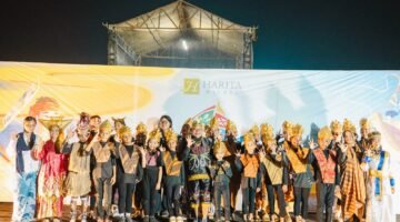 Tim paduan suara siswa dari Desa Kawasi, Pulau Obi, Halmahera Selatan, turut memeriahkan Festival Harmoni Obi (FHO) 2026.